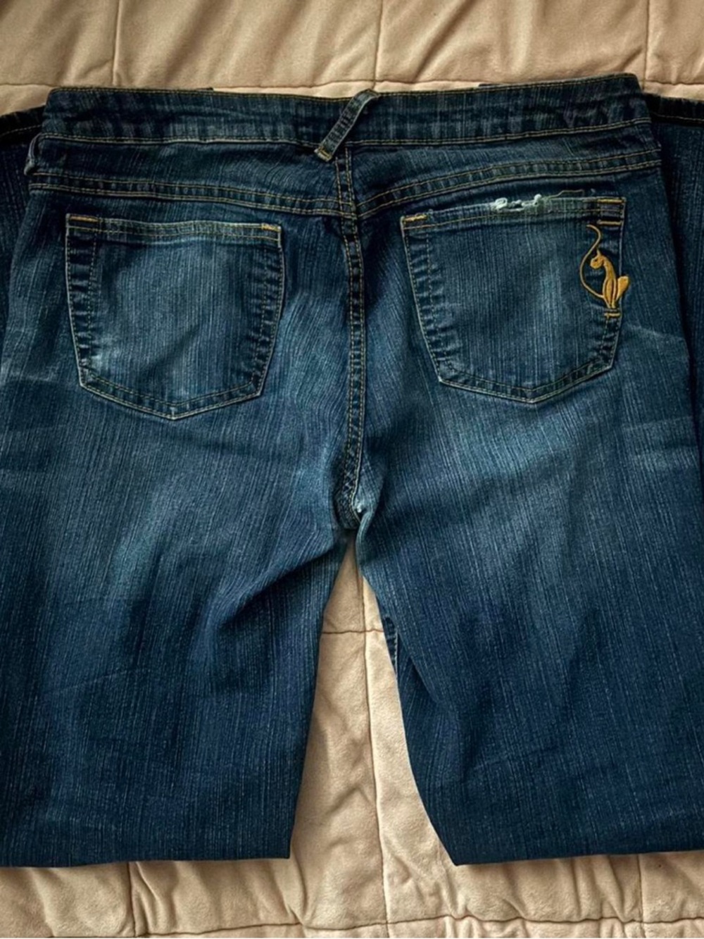 Men's Dark Blue Straight-Leg Jeans - Picture 2 of 2